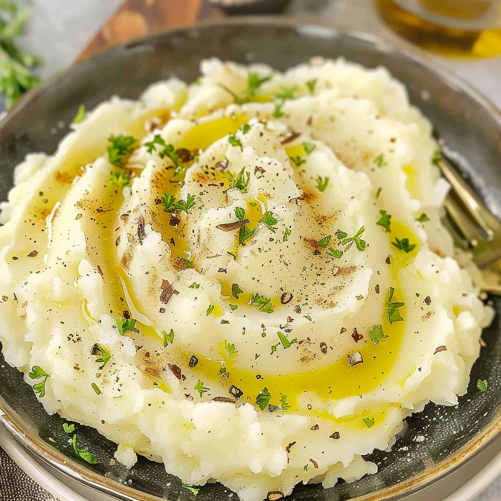Recipe preparation for Truffle Mashed Potatoes