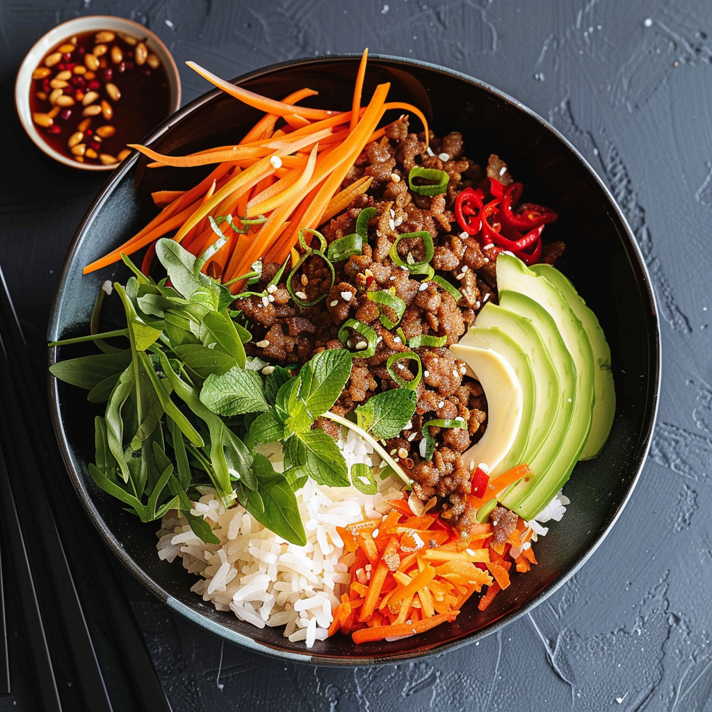 Recipe preparation for Creamy Coconut Lemongrass Beef Bowls