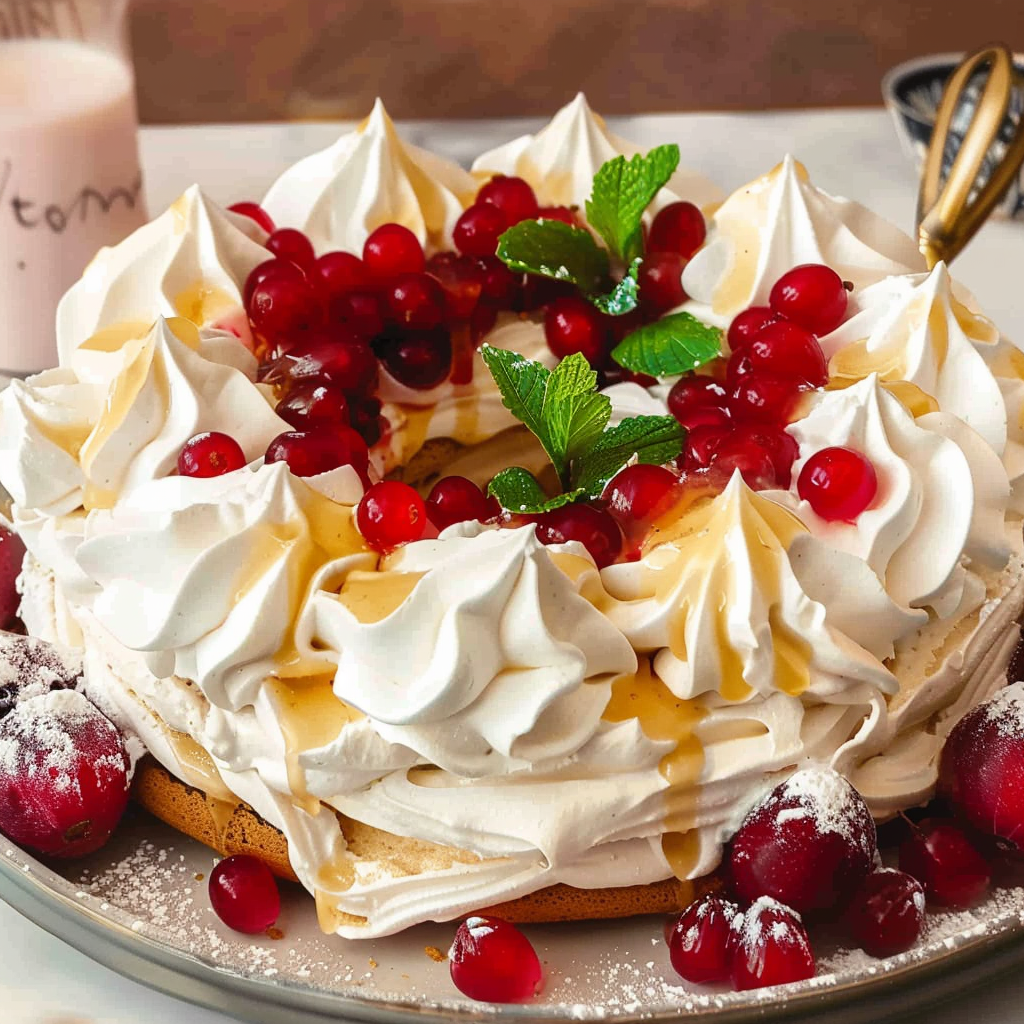 Recipe preparation for Pavlova Wreath