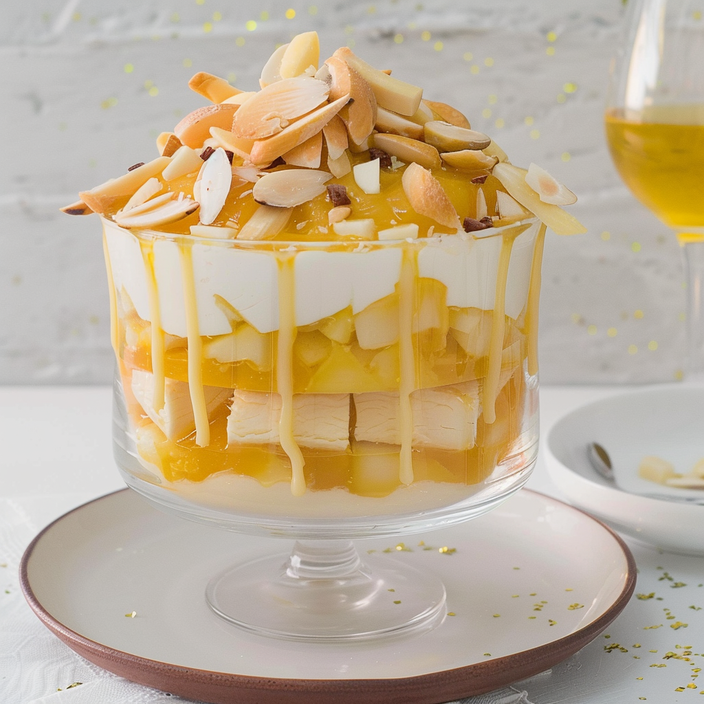Recipe preparation for Mango Macadamia Trifle