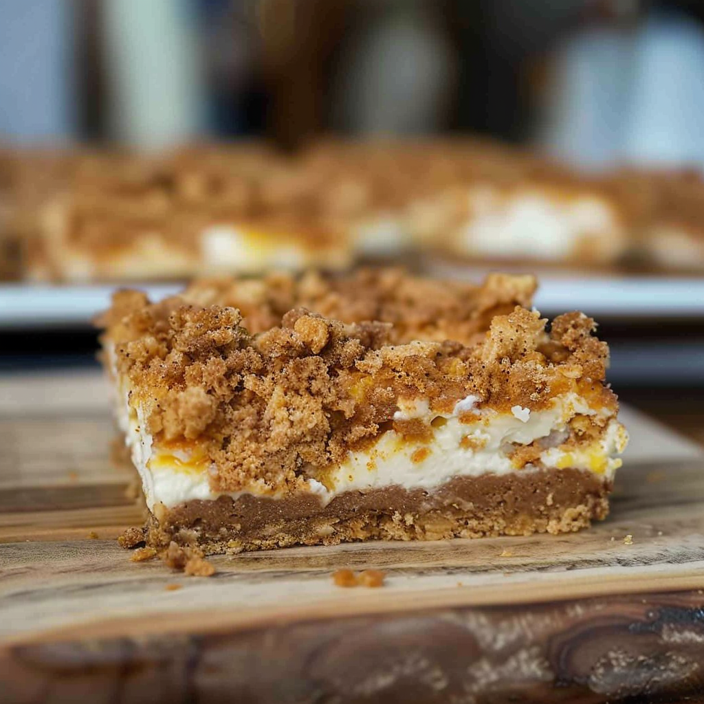 Recipe preparation for Vanilla Bean Cream Cheese Squares with Crumb Topping