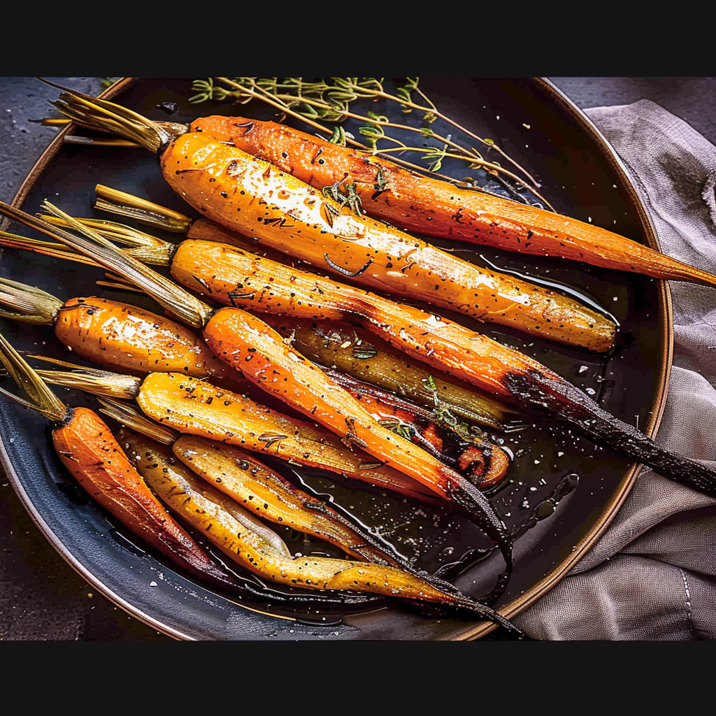 Recipe preparation for Maple & Bourbon Glazed Heirloom Carrots