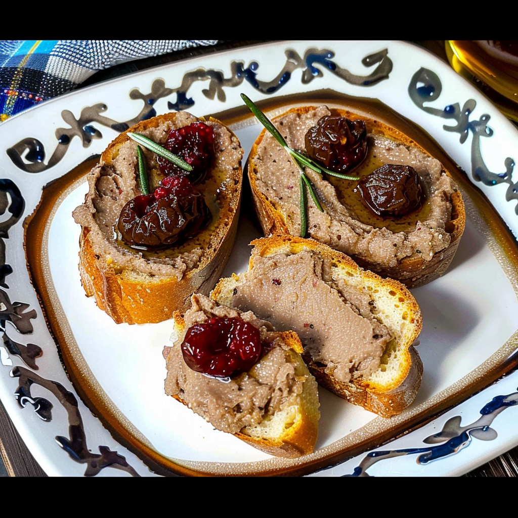 Recipe preparation for Duck Liver Pate with Fig Jam & Brioche