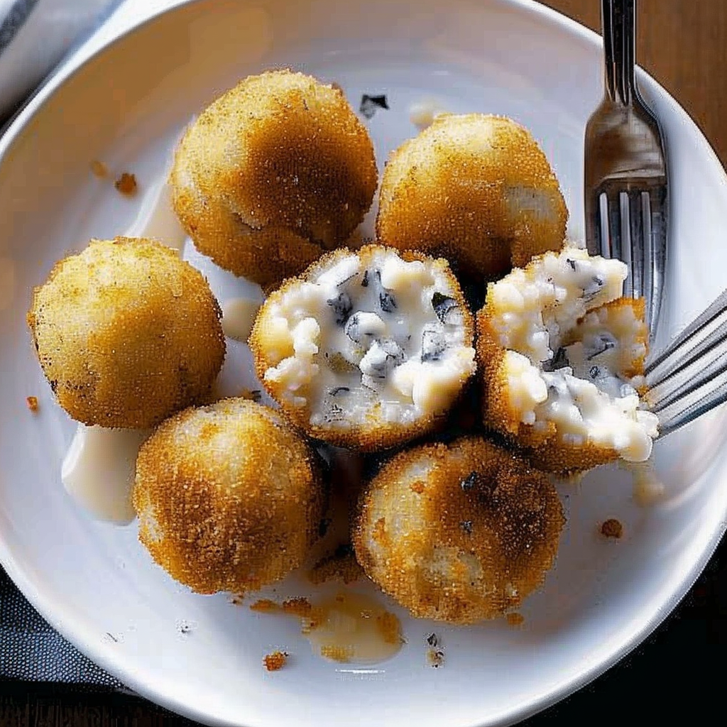 Recipe preparation for Truffle & Parmesan Arancini with Garlic Aioli