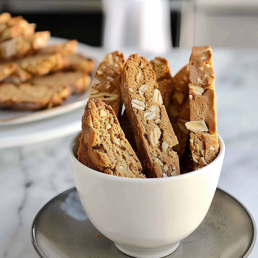 Recipe preparation for Maple Pecan Gingerbread Biscotti