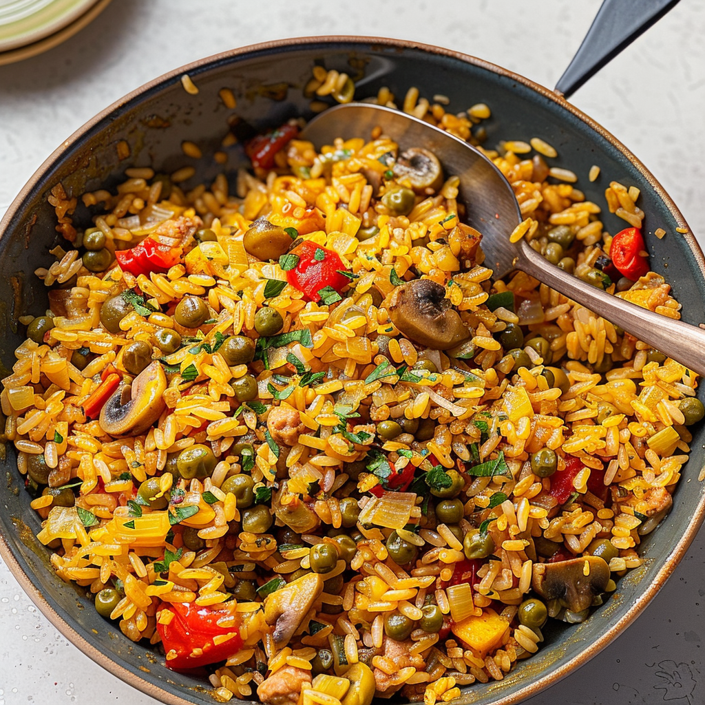 Recipe preparation for Arroz con Gandules