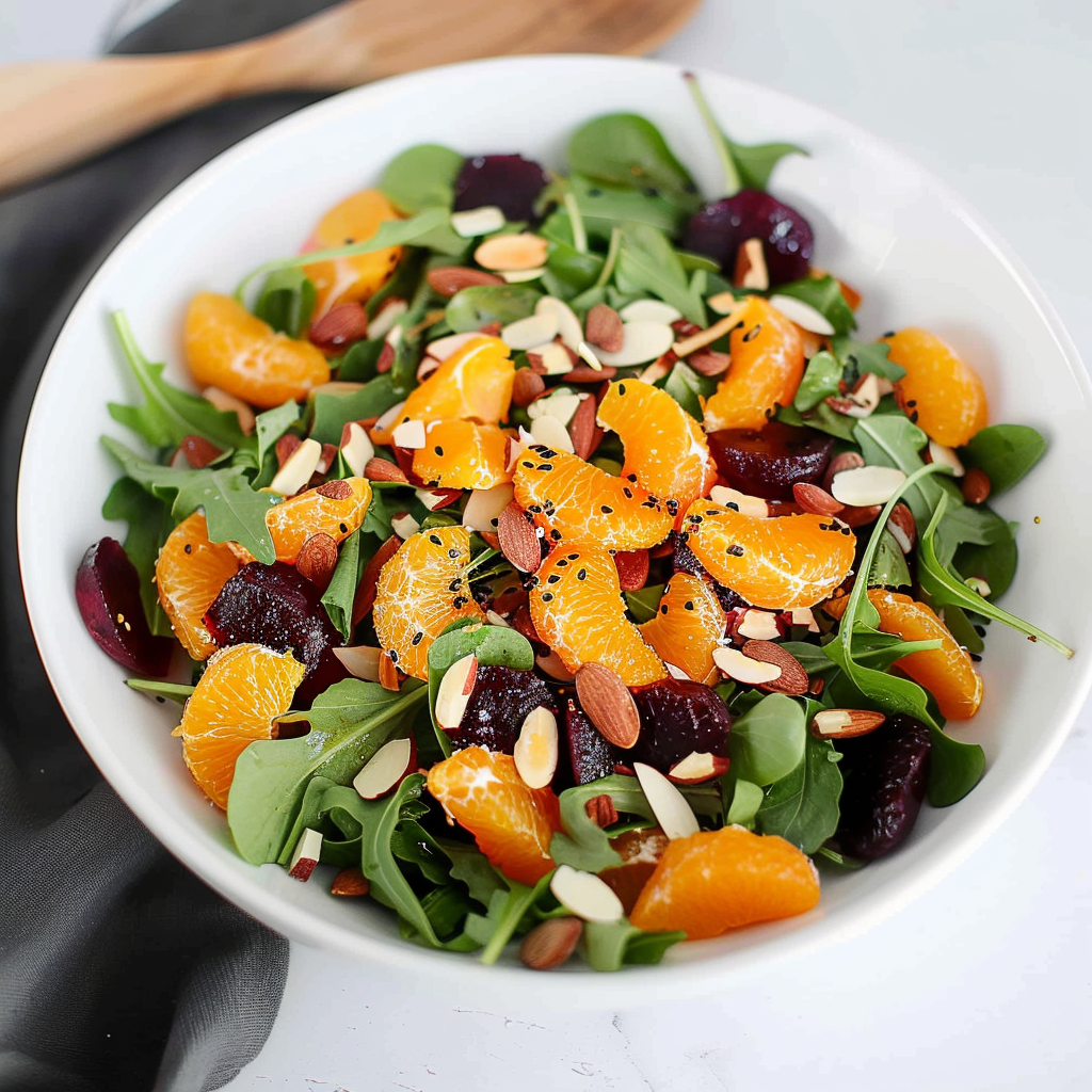 Recipe preparation for Tangerine & Almond Salad
