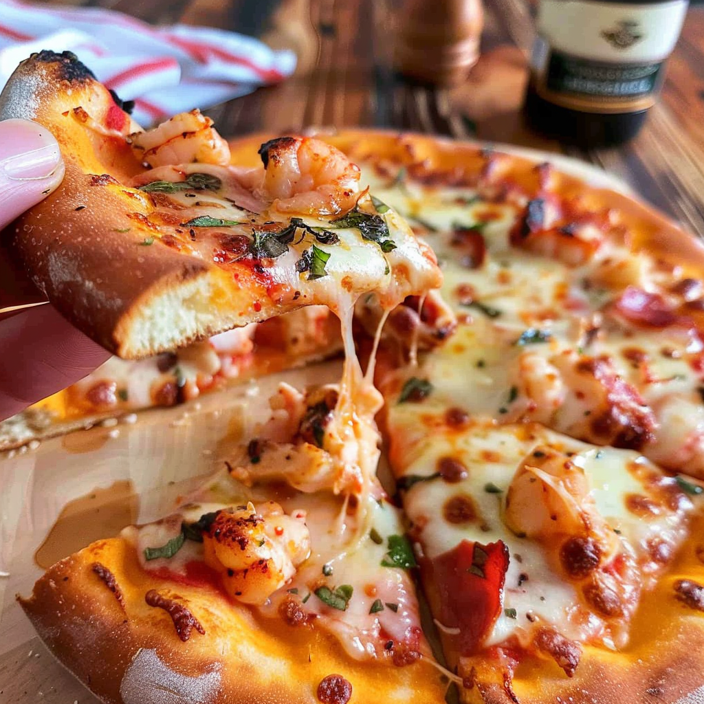 Recipe preparation for Lobster Bisque Pizza