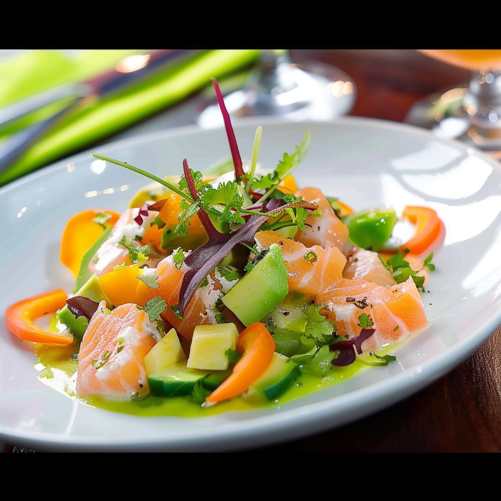 Recipe preparation for Kiwi & Avocado Ceviche