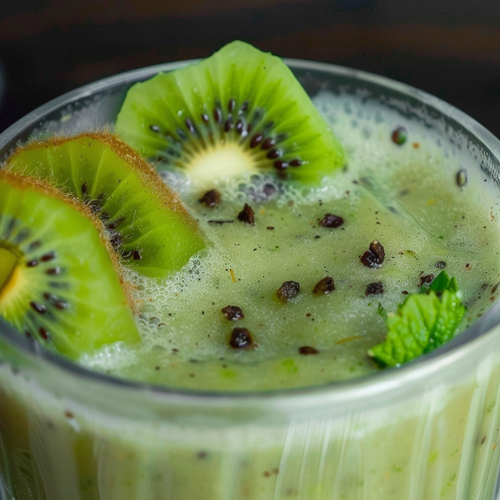 Recipe preparation for Chilled Kiwi & Mint Gazpacho