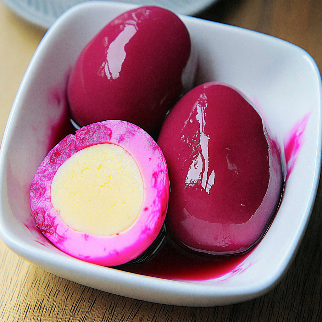 Recipe preparation for Beetroot-Dyed Pickled Eggs
