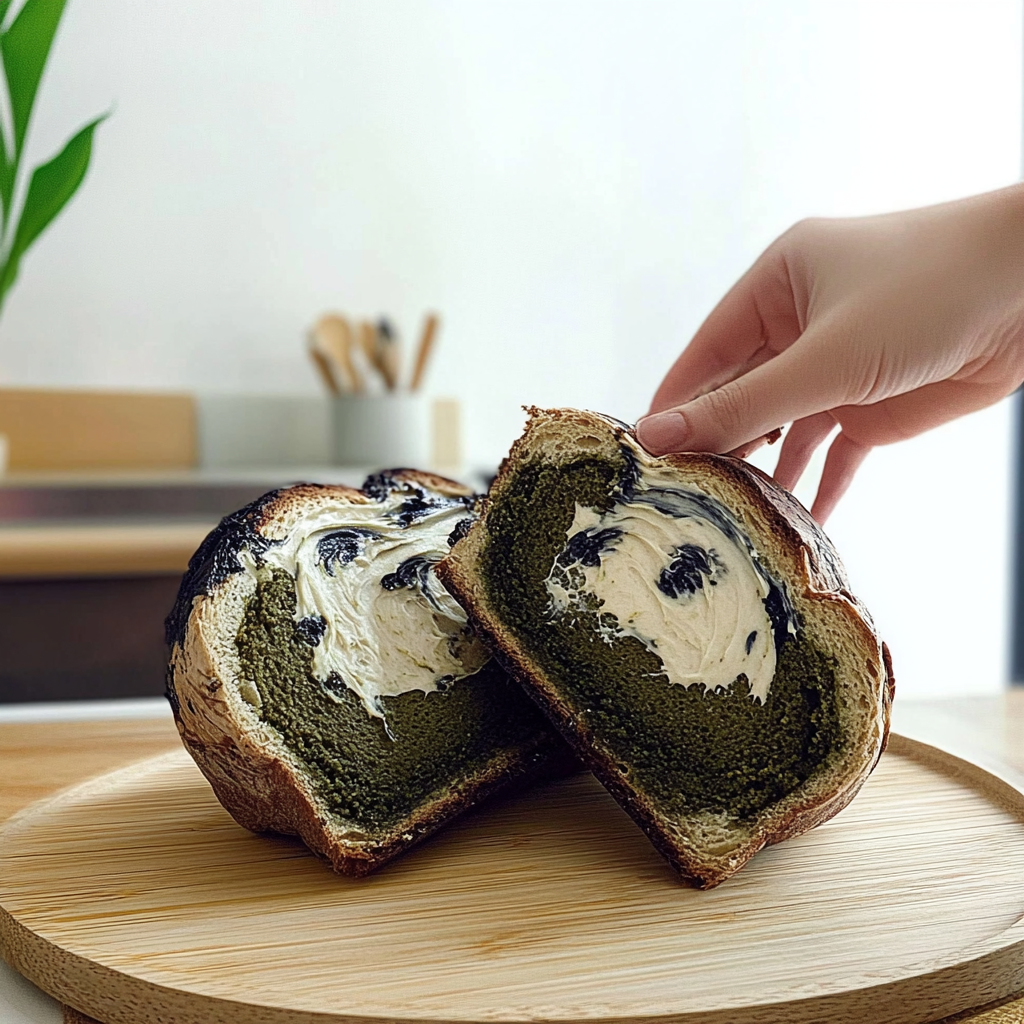 Recipe preparation for Spirulina-Kneaded Artisan Sourdough