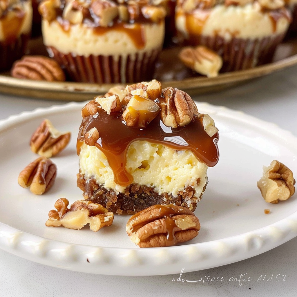 Recipe preparation for Mini Caramel Pecan Cheesecake Truffles