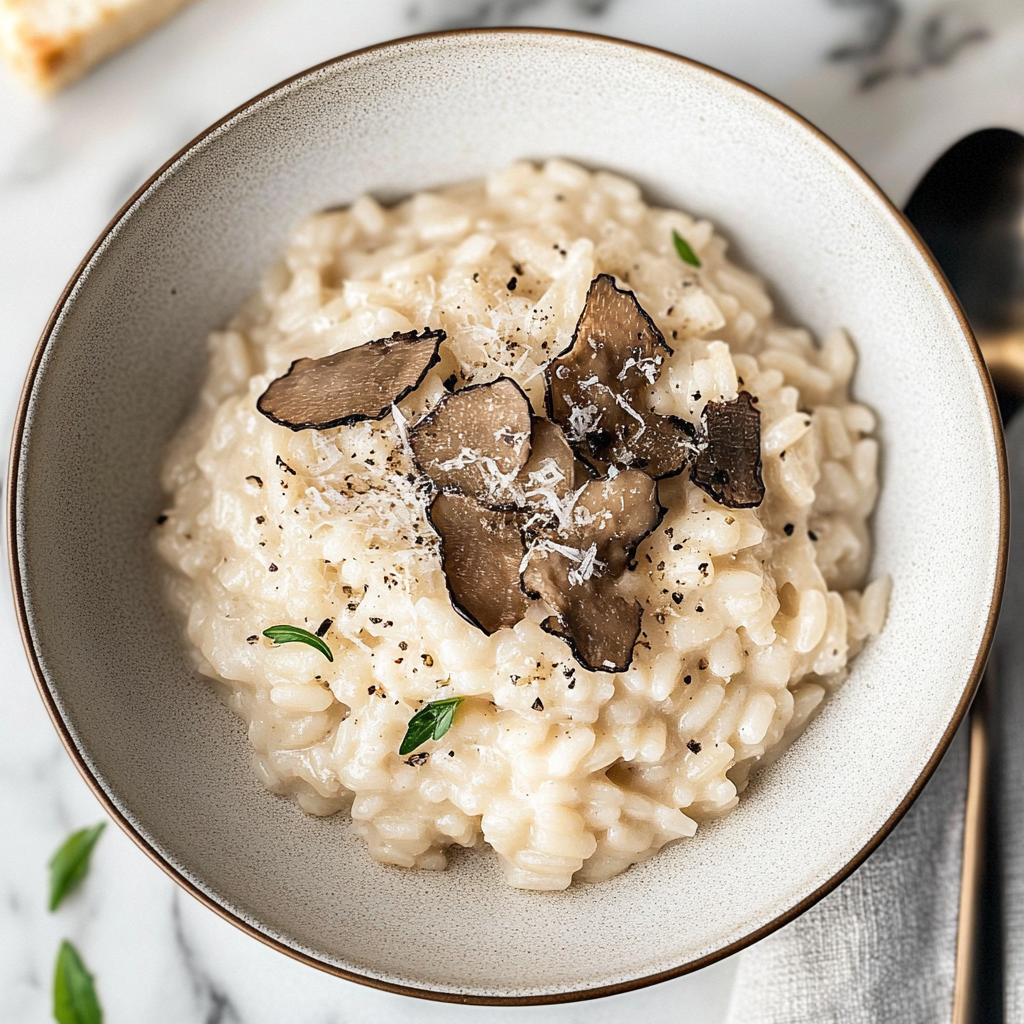 Recipe preparation for White Truffle & Parmesan Risotto