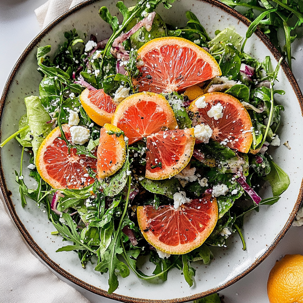 Recipe preparation for Arctic Garden Salad with Winter Citrus Mist