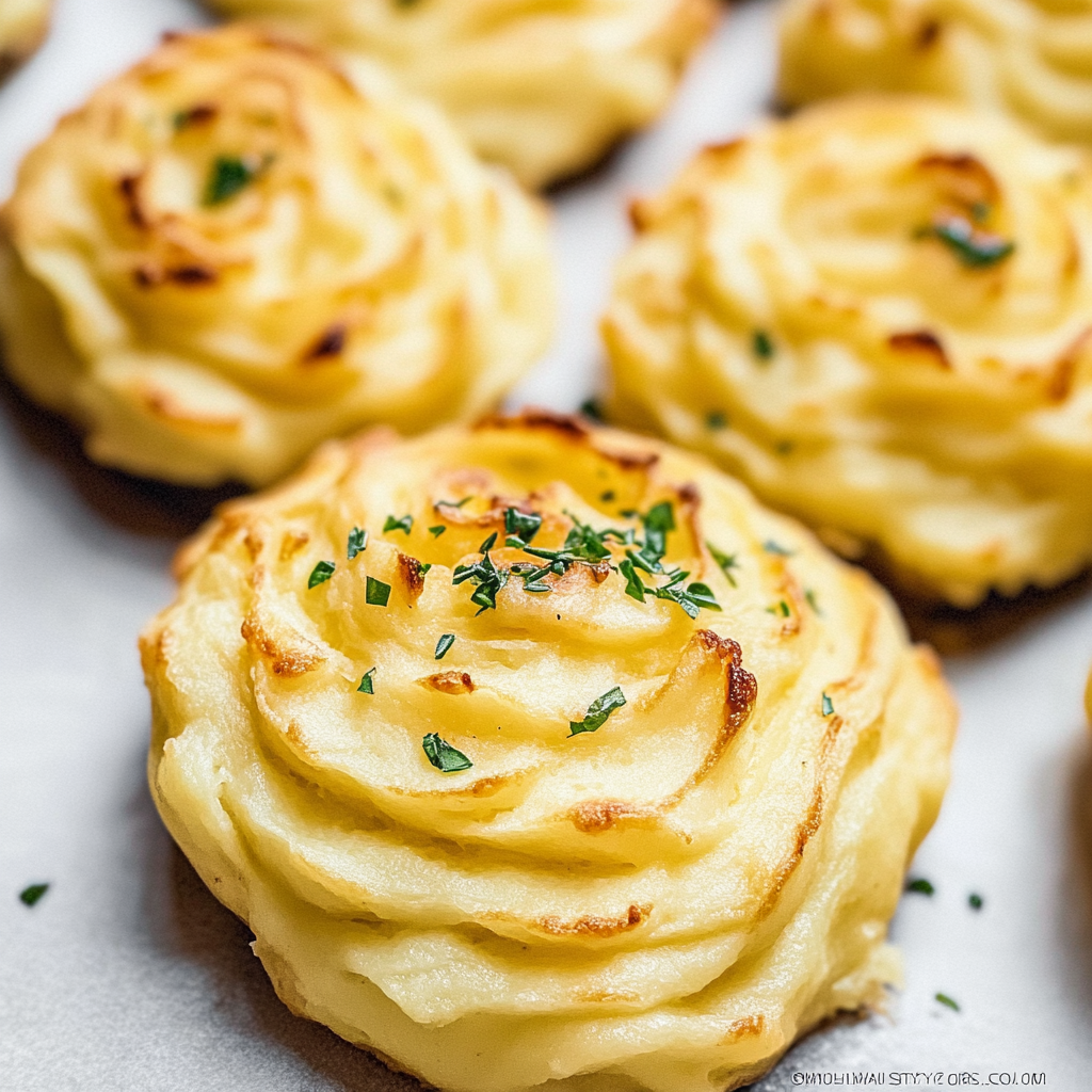 Recipe preparation for Moonbeam Mashed Potato Swirls