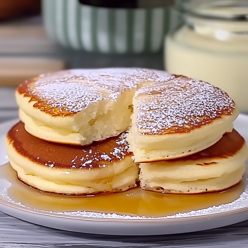 Recipe preparation for Cloud Pancakes with Vanilla Steam Syrup