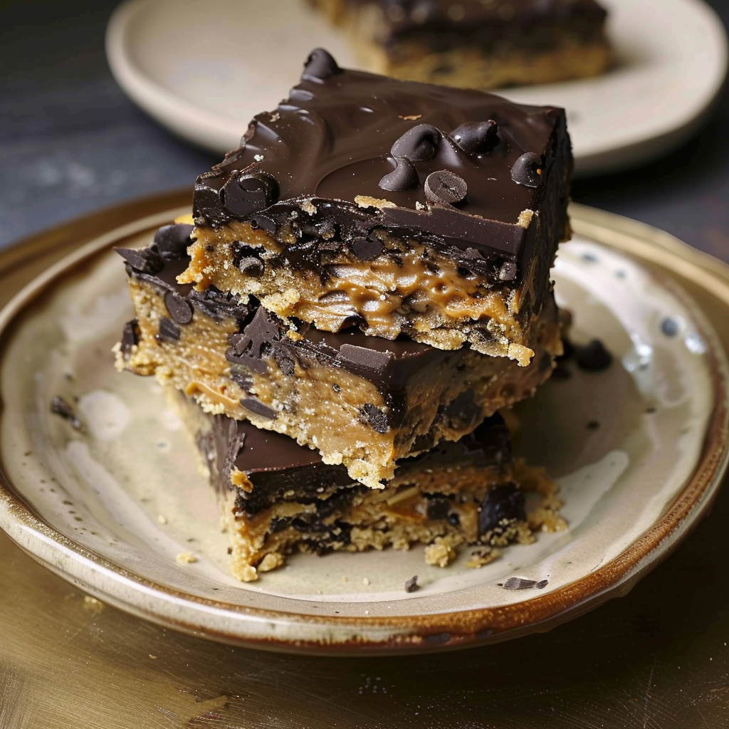 Recipe preparation for No-Bake Pumpkin Chocolate Crunch Bar