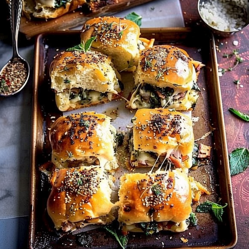 Recipe preparation for New Year’s Eve Garlic Herb Pull-Apart Sliders