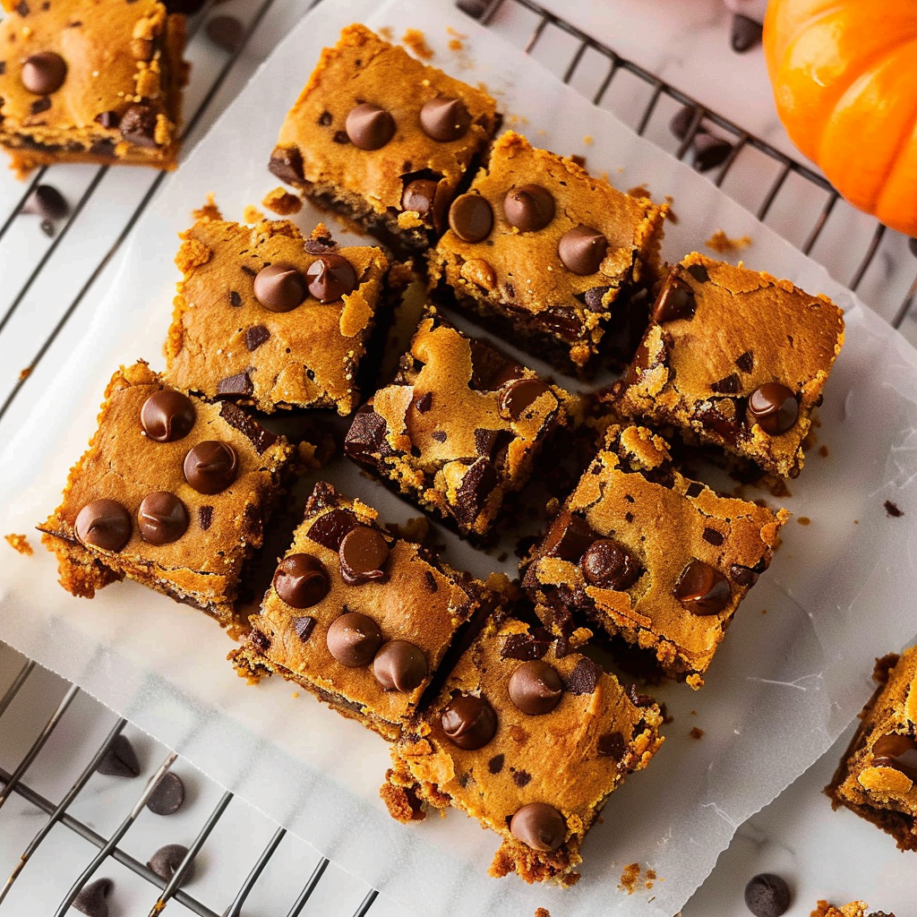 Recipe preparation for Pumpkin Chocolate Chip Icebox Squares