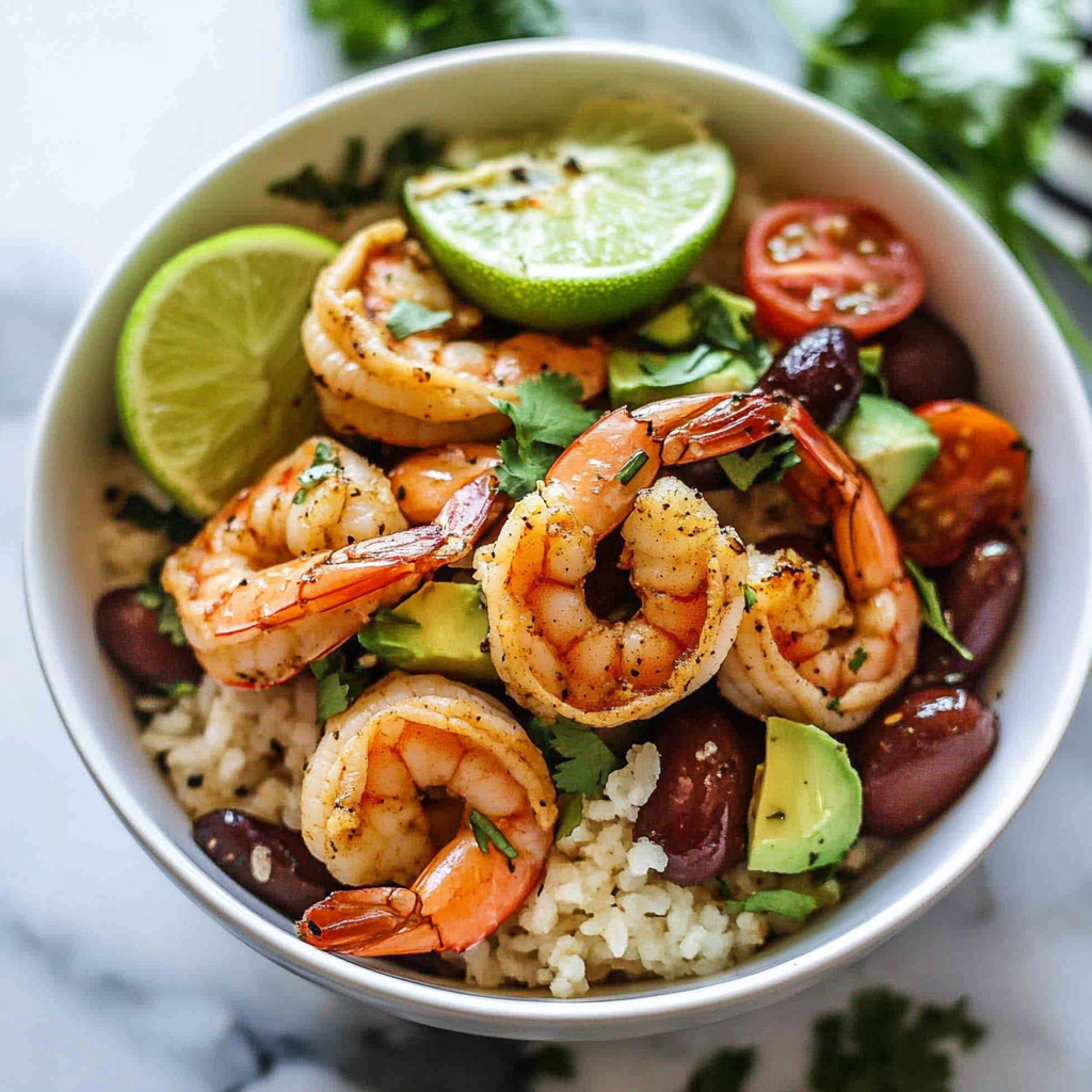 Recipe preparation for Chipotle Lime Shrimp Bowls