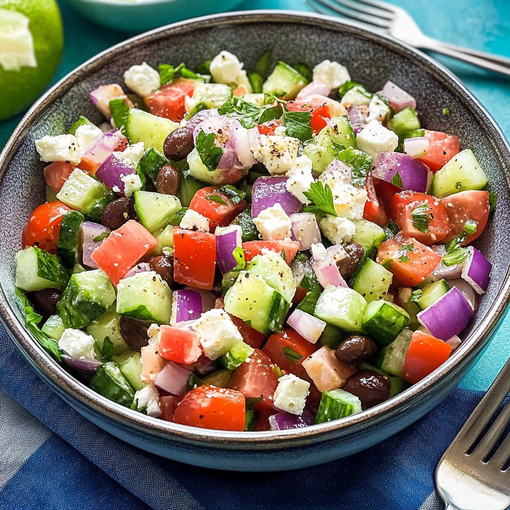 Recipe preparation for Greek Salad