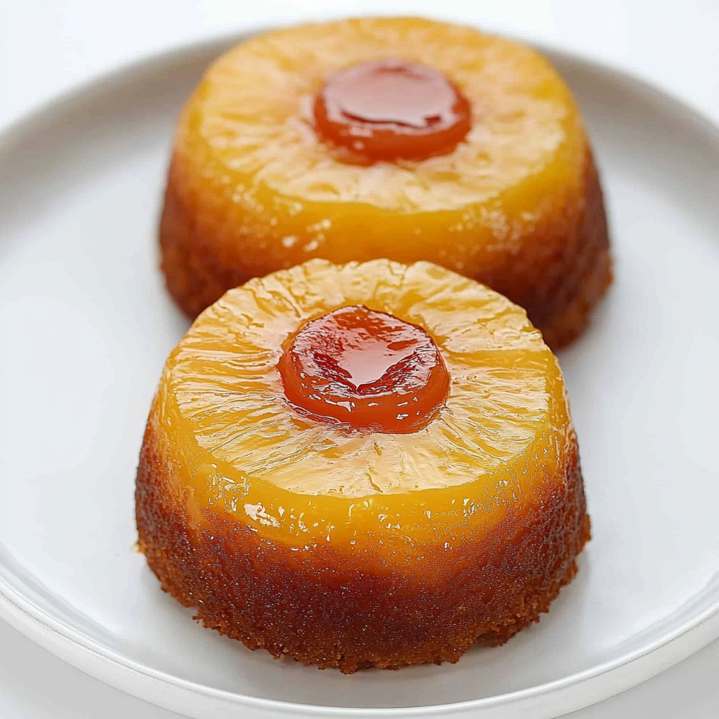 Recipe preparation for Mini Pineapple Upside Down Cakes