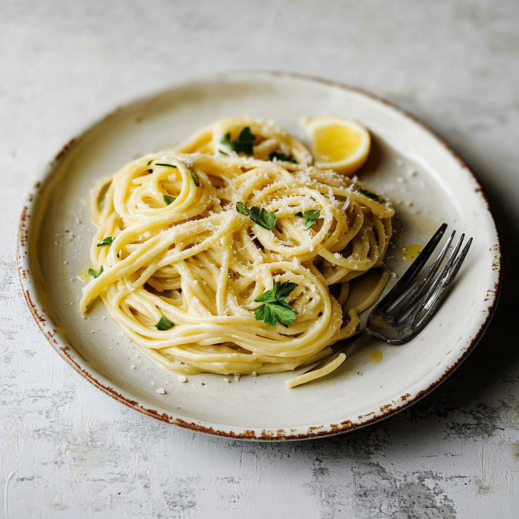 Recipe preparation for Spaghetti with Creamy Lemon Mascarpone Sauce