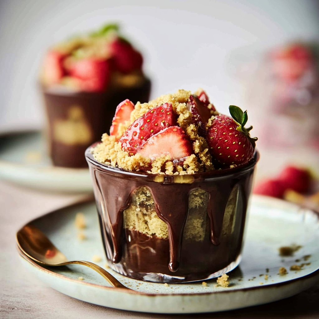 Recipe preparation for Dubai Chocolate–Strawberry Cups