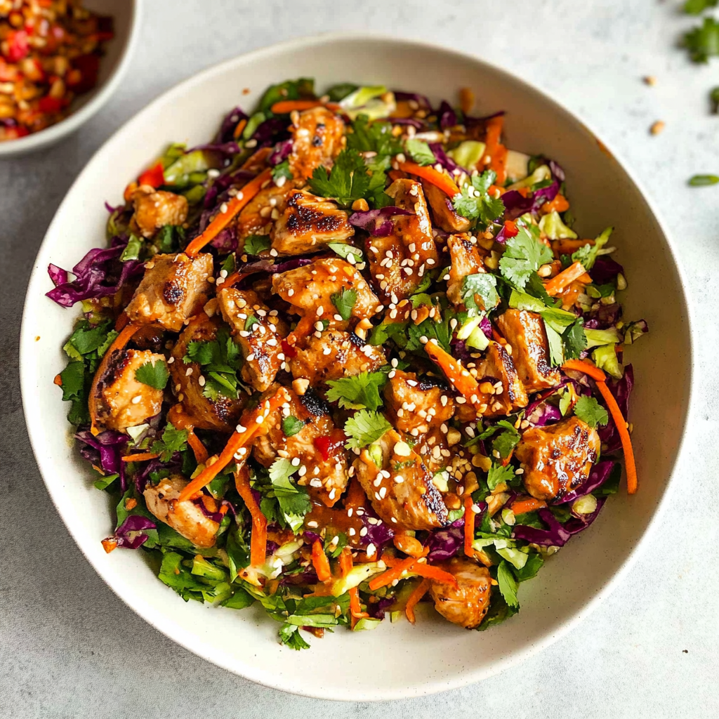 Recipe preparation for Asian Chicken Crunch Salad