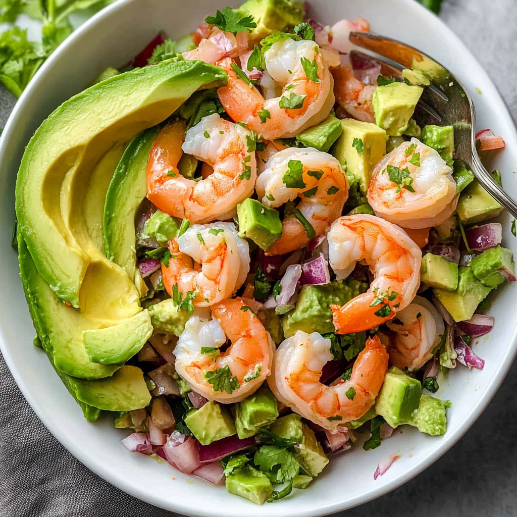 Recipe preparation for Shrimp Avocado Salad