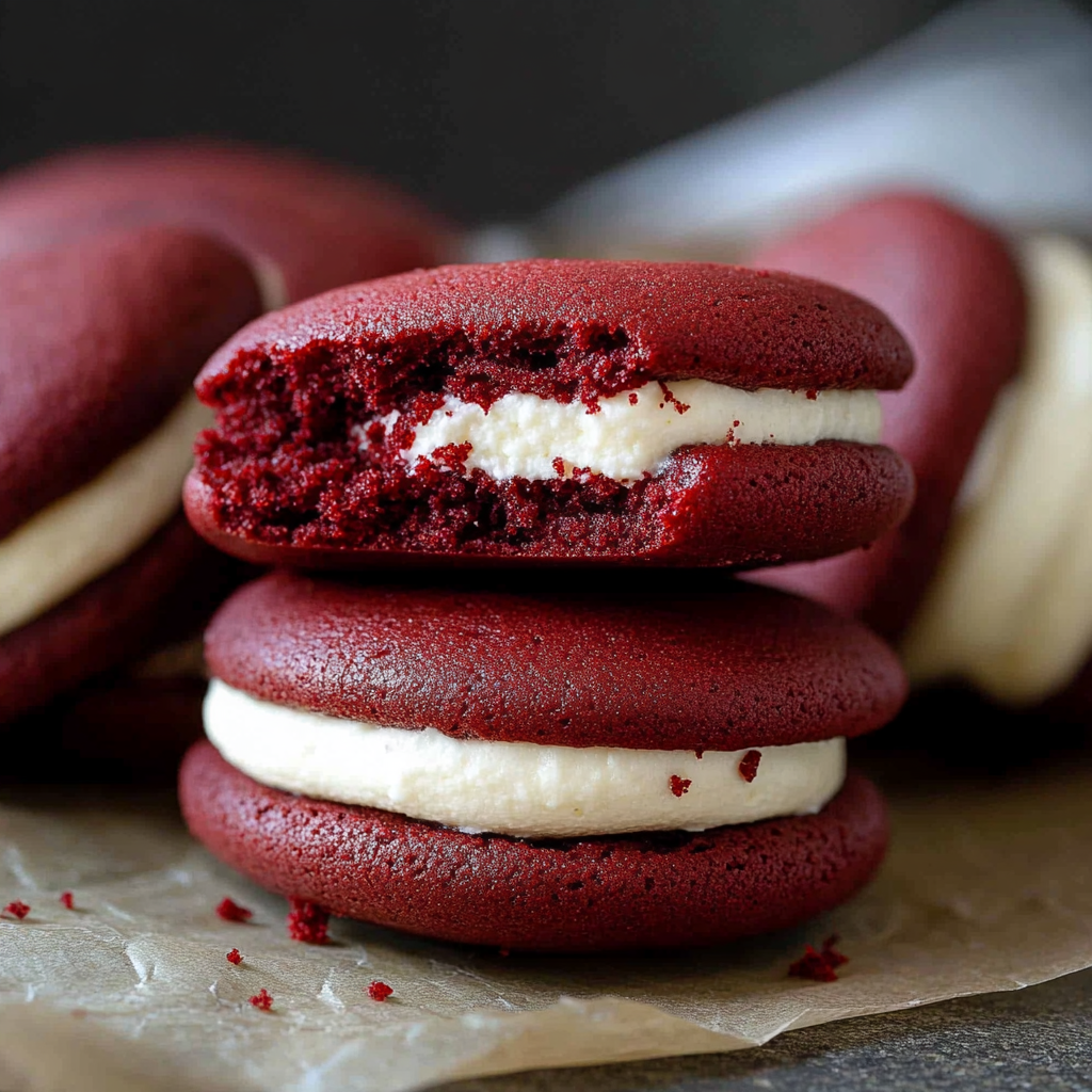 Recipe preparation for Red Velvet Whoopie Pies