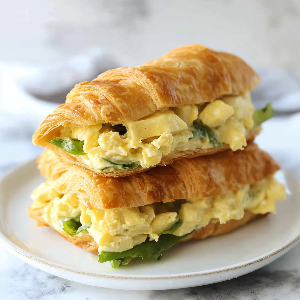 Recipe preparation for Egg Salad Croissants