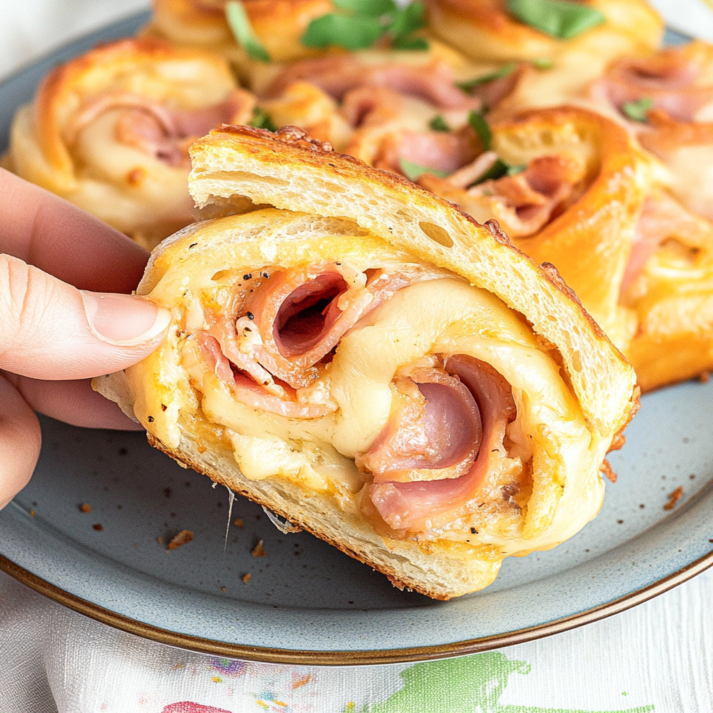 Recipe preparation for Turkey and Ham Crescent Sandwiches