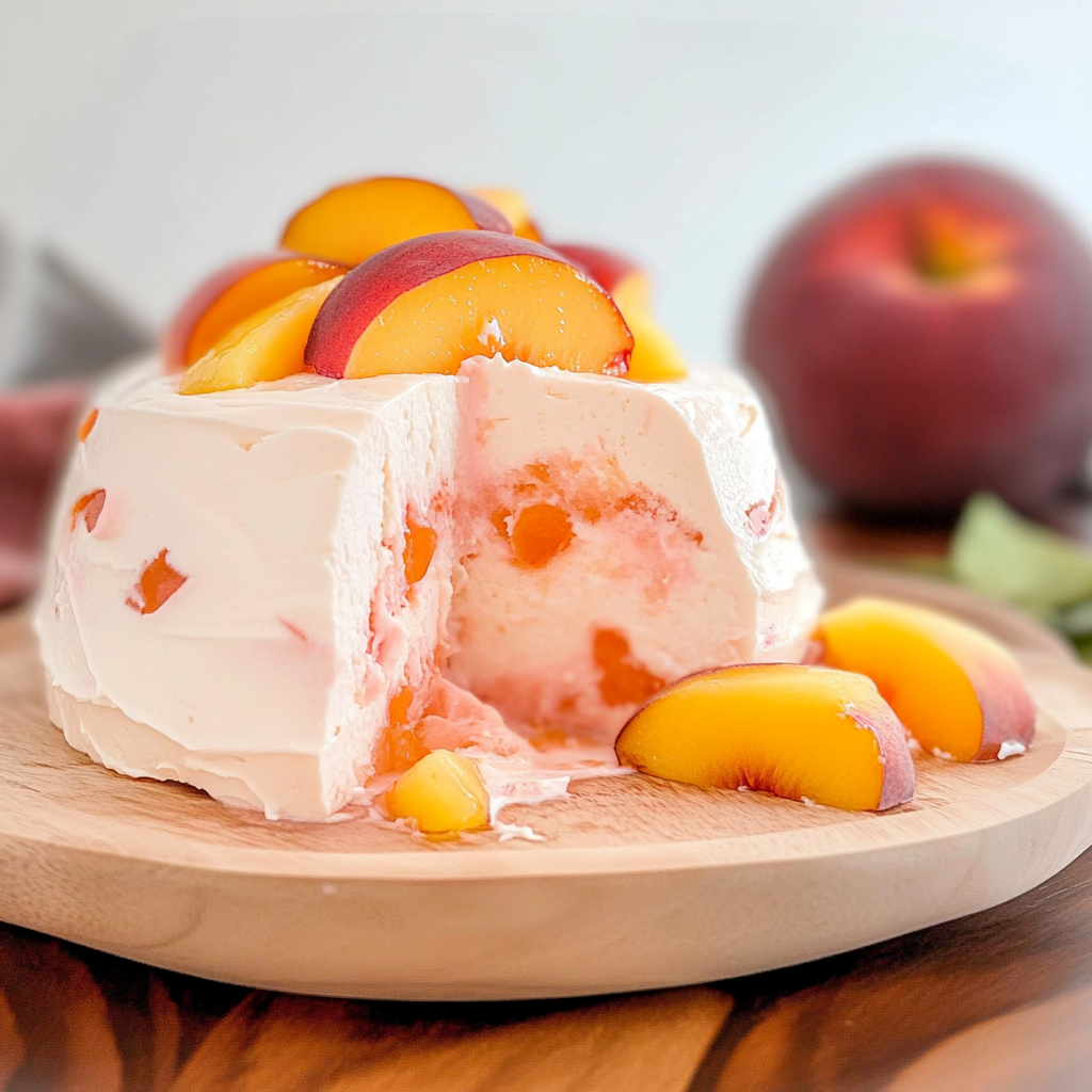 Recipe preparation for Peach Bavarian