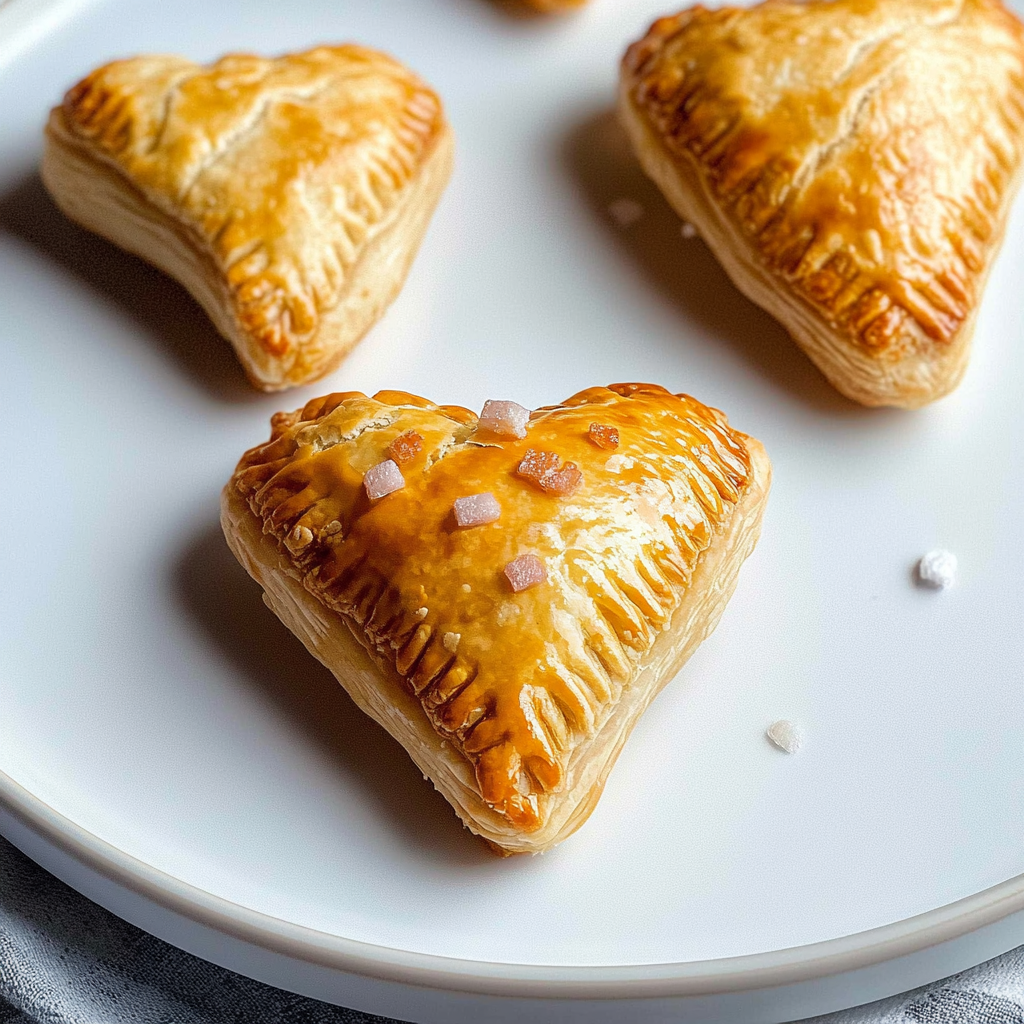 Recipe preparation for Ham and Cheese Puff Pastry Hearts