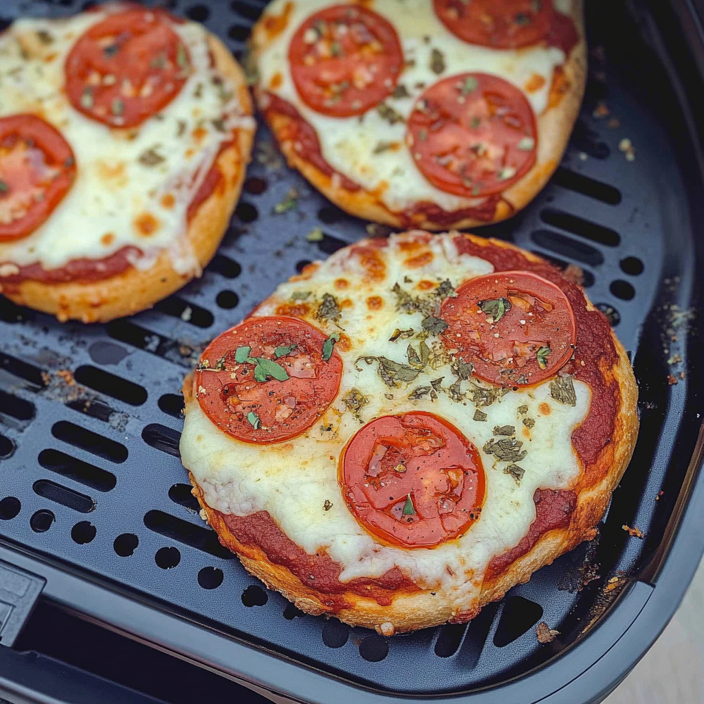 Recipe preparation for Air Fryer Bagel Pizzas