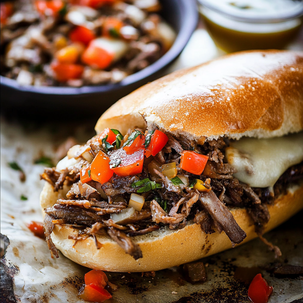 Recipe preparation for Italian Beef Sandwich