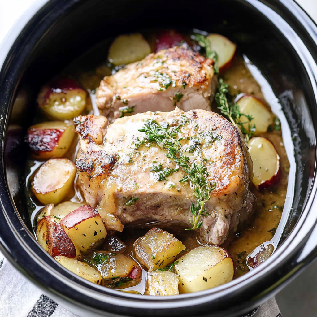 Recipe preparation for Crockpot Ranch Pork Chops