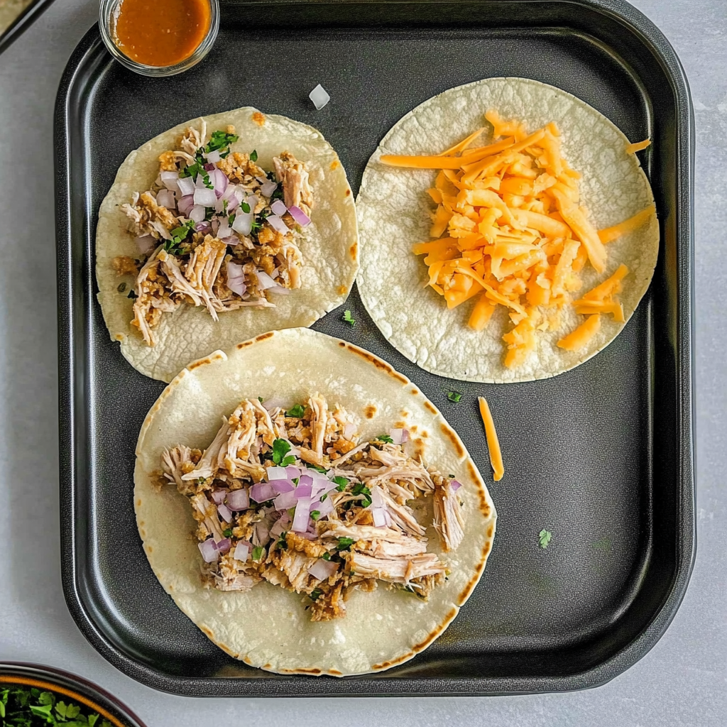 Recipe preparation for Chicken Carnitas Tacos