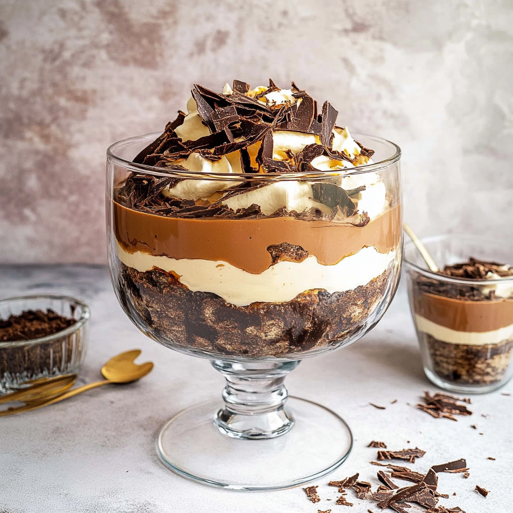 Recipe preparation for Bailey’s Chocolate Cheesecake Trifle Cups