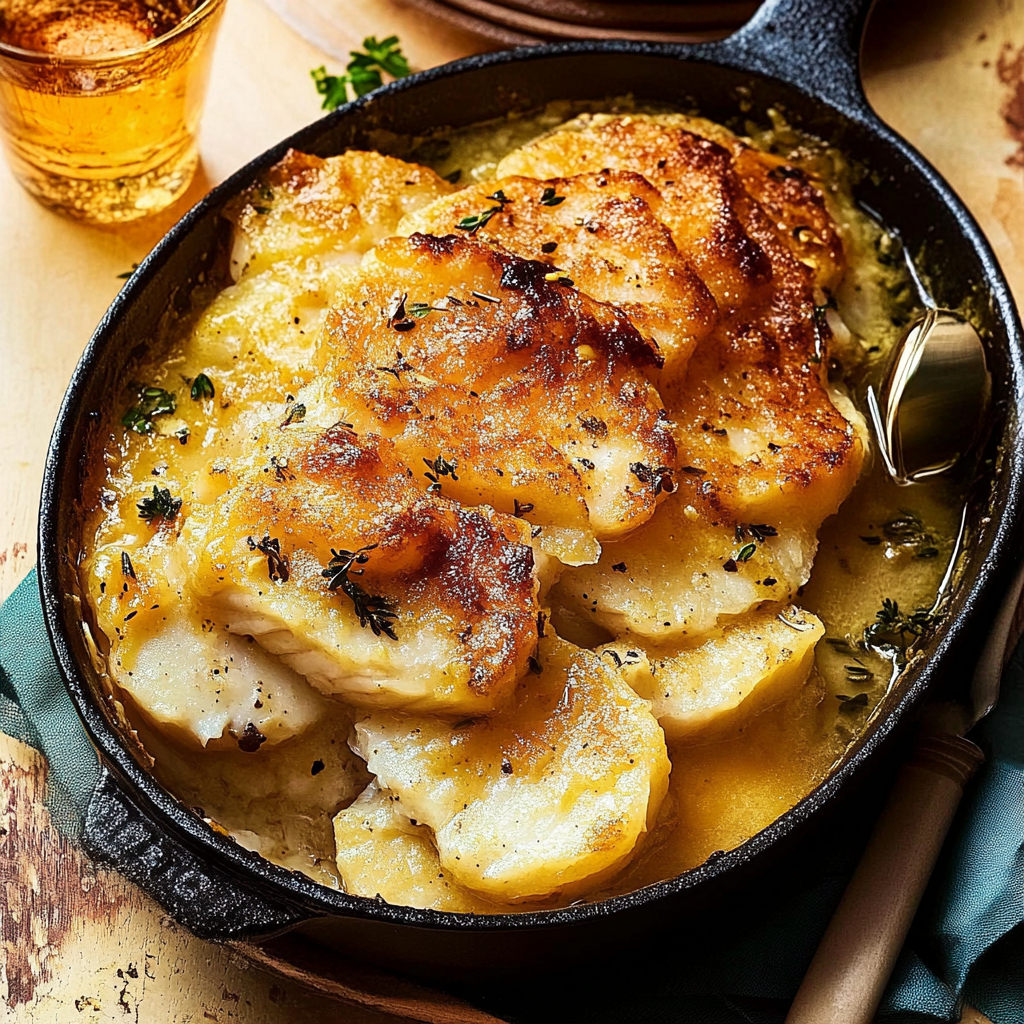 Recipe preparation for Baked Honey Mustard Haddock with Potatoes