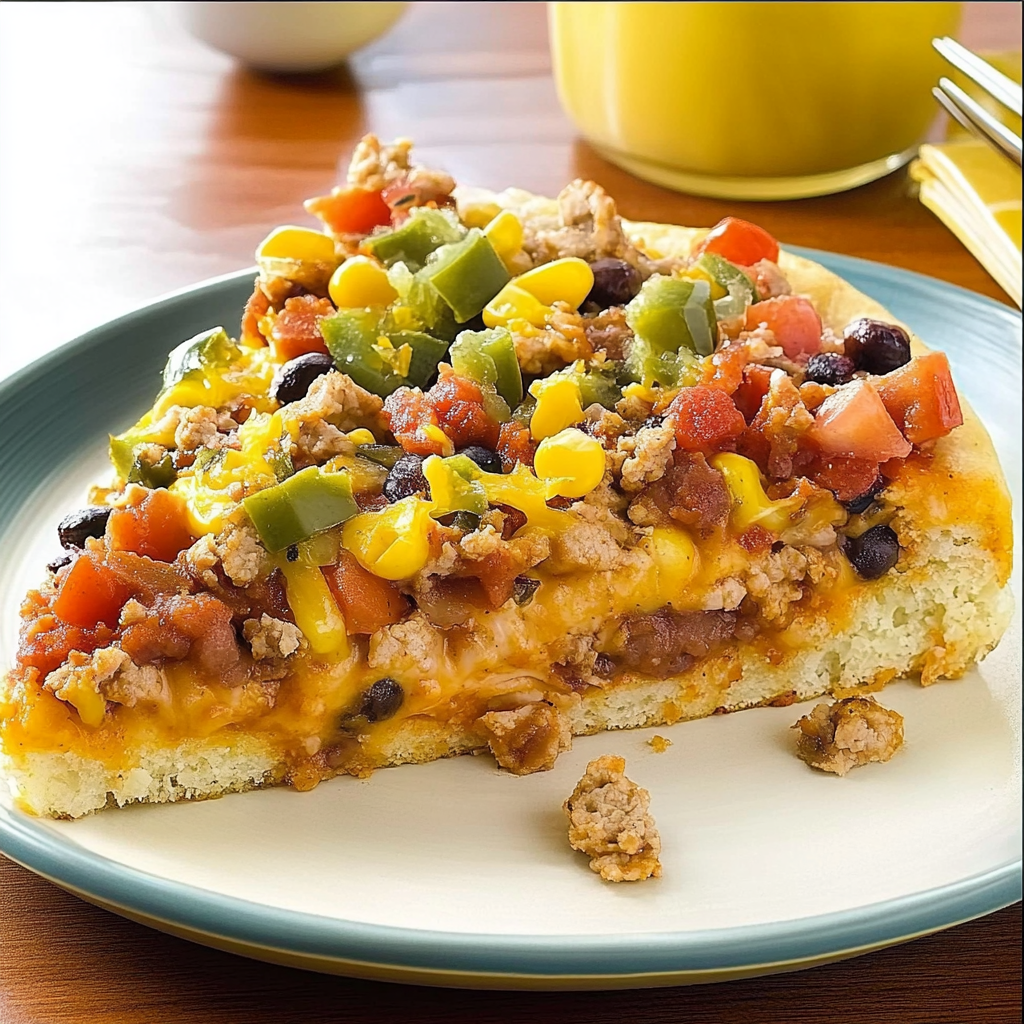 Recipe preparation for Turkey Taco Pizza
