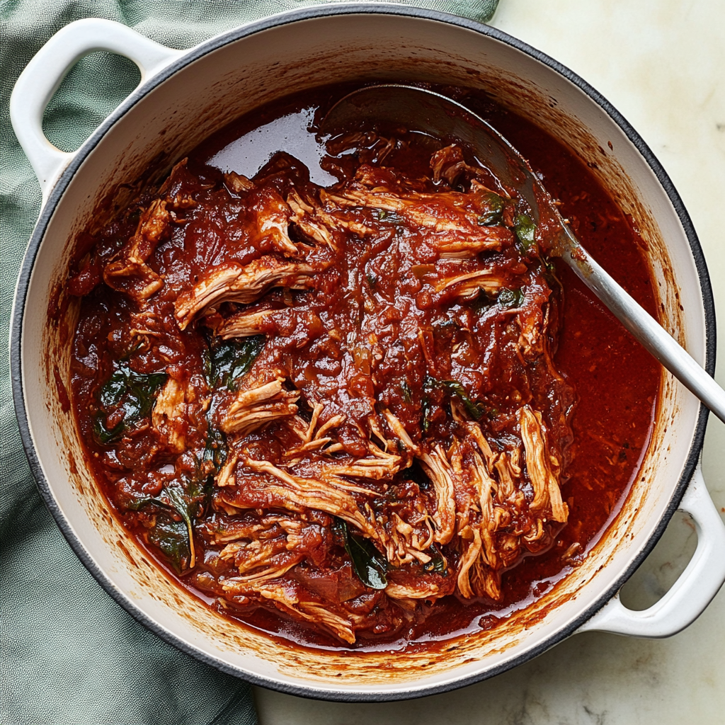 Recipe preparation for Slow-Cooked Garlic Tomato Pork Shoulder