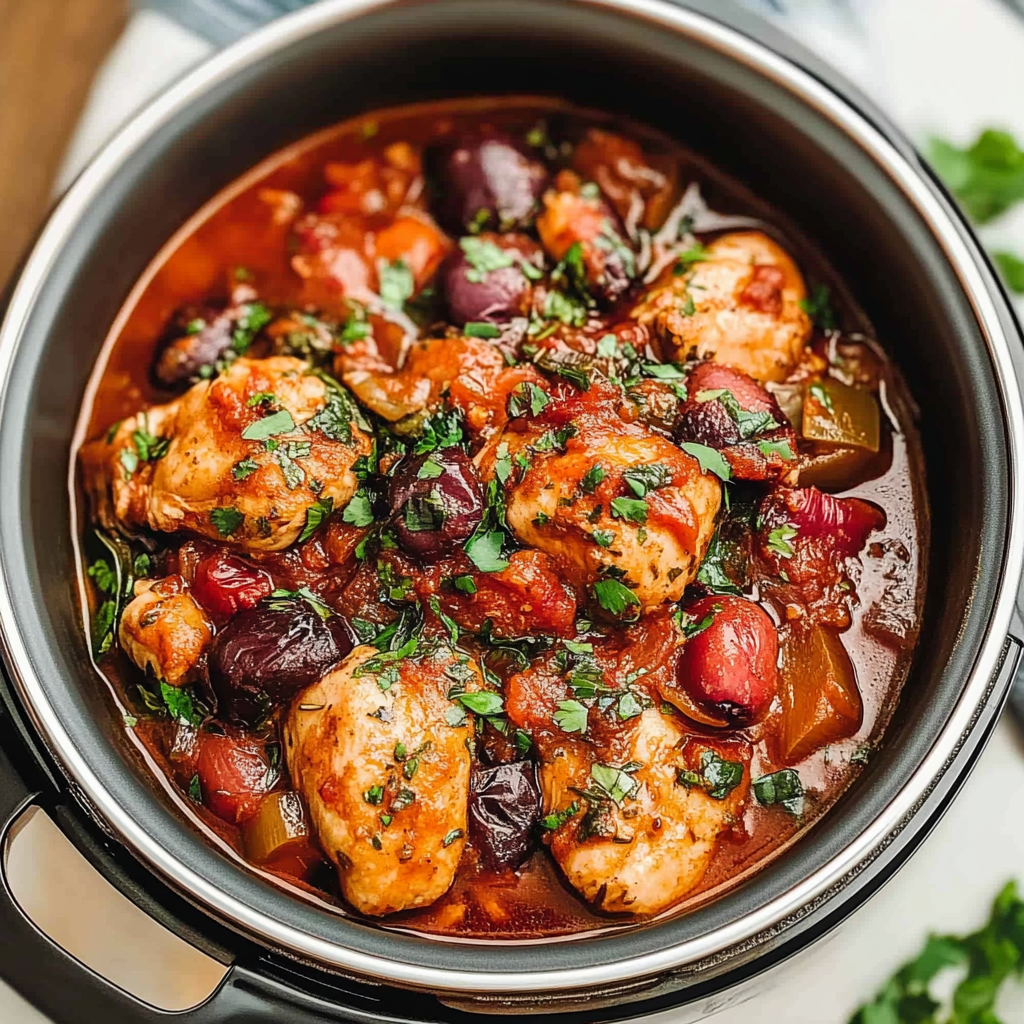 Recipe preparation for Instant Pot Chicken Cacciatore
