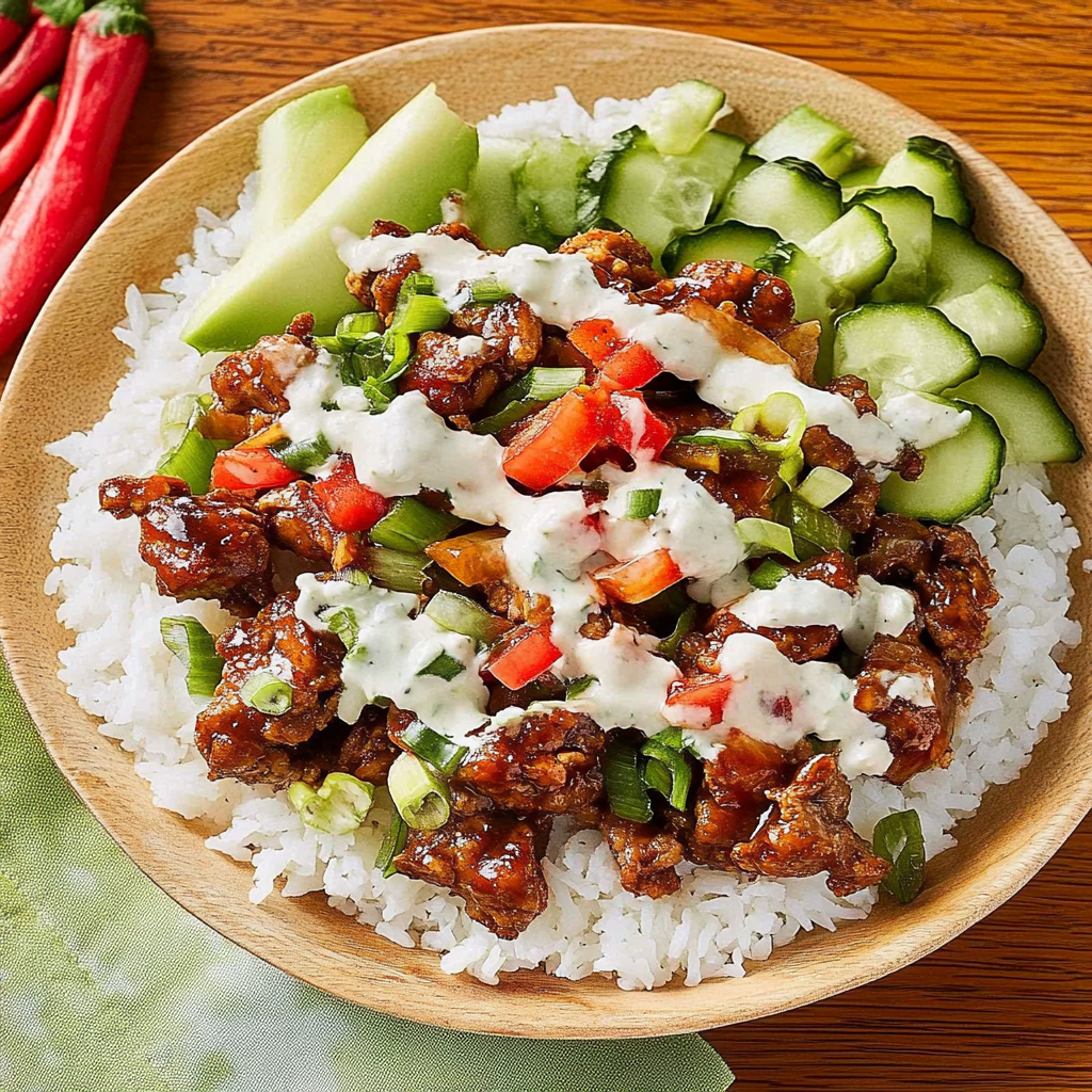 Recipe preparation for Teriyaki Pork Luau Bowls