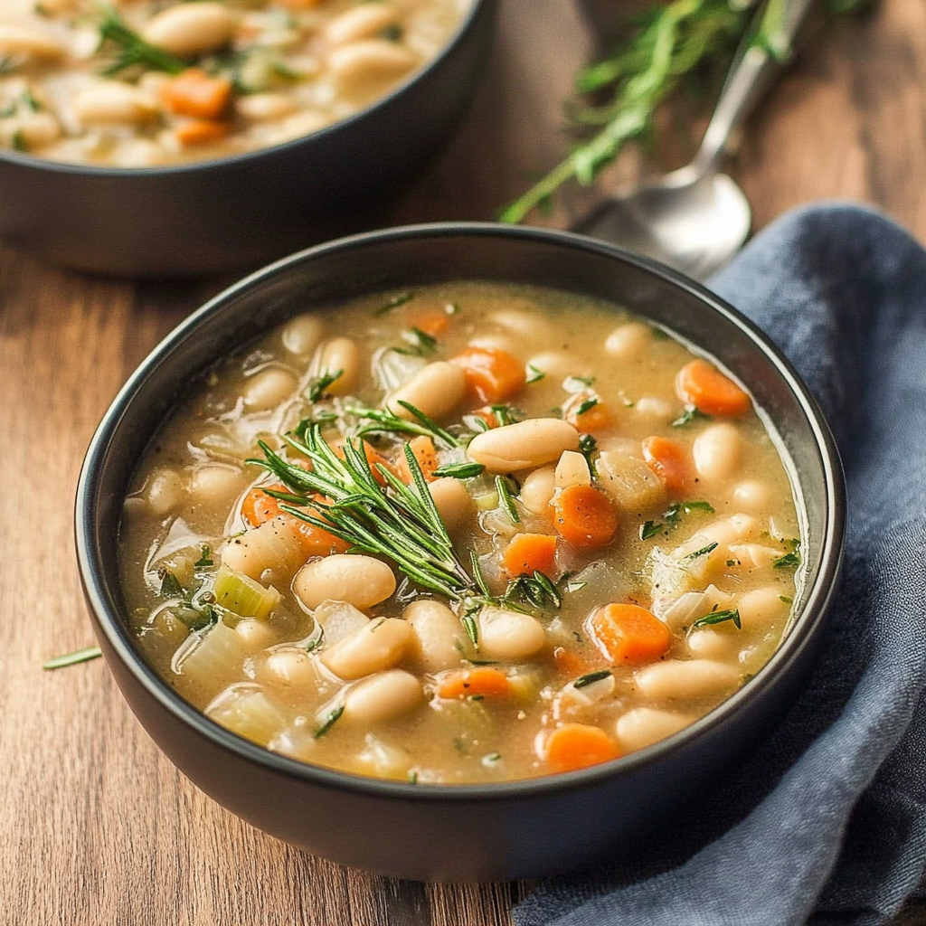 Recipe preparation for Warm White Bean and Rosemary Stew