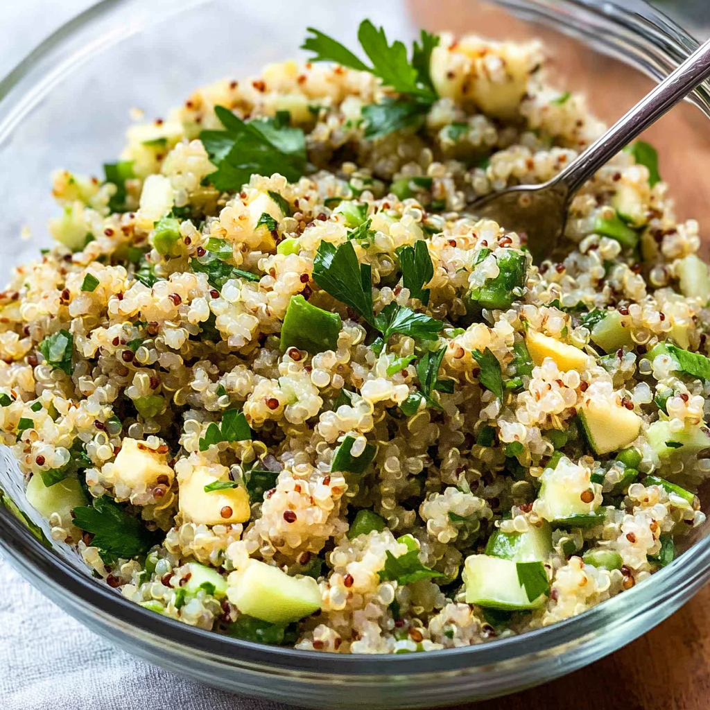 Recipe preparation for Lemon Herb Quinoa Salad