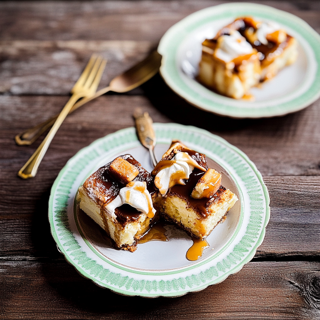 Recipe preparation for Bourbon-Butterscotch Easter Bread Pudding