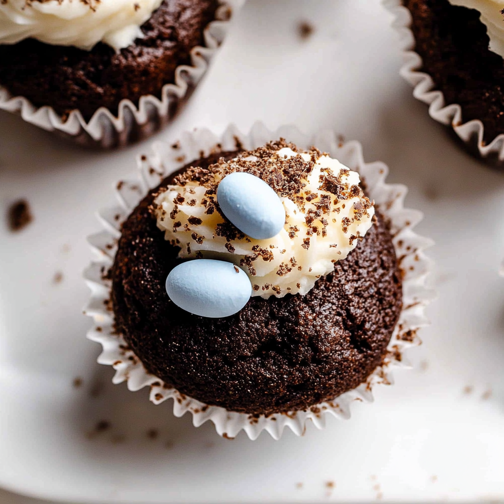 Recipe preparation for Coconut Chocolate Easter Cupcakes